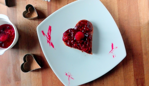 cuori cioccolato e lamponi