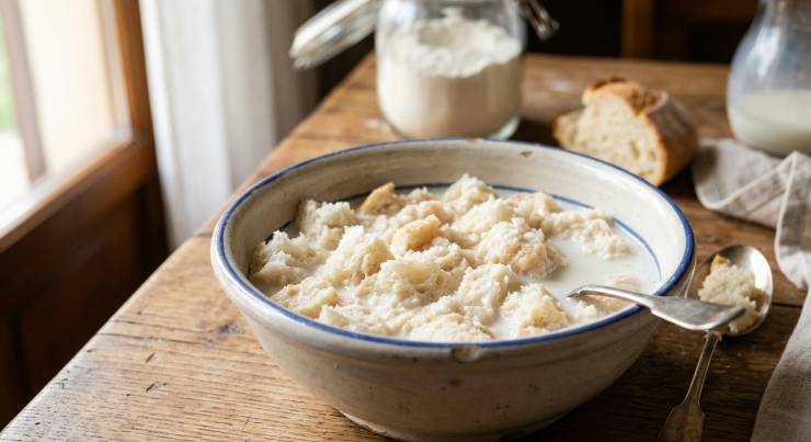 Mettete la mollica di pane all’interno di una ciotola e aggiungete il latte caldo. Lasciate ammorbidire, dopodichè scolate e strizzate bene in modo da ridurre tutto in poltiglia.