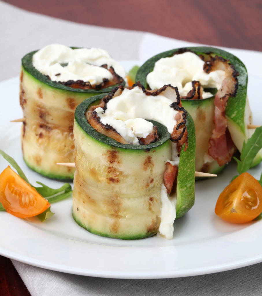 zucchine con pancetta e formaggio