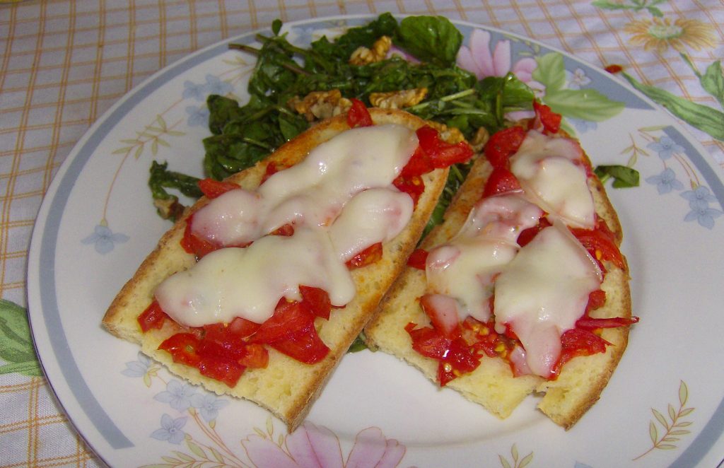 bruschette calde con rucola