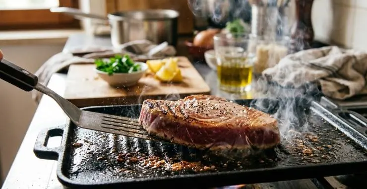 Cuocete il filetto di tonno su una griglia o su una piastra in ghisa, avendo cura di far cuocere bene prima un lato e poi l’altro, senza però far seccare troppo il filetto che preferibilmente dovrà essere rosato al centro. Mettete i filetti di tonno su un piatto da portata, aggiungete dell’insalata, qualche fettina di limone e decorate con dei grani di pepe. Servite subito il piatto ben caldo.