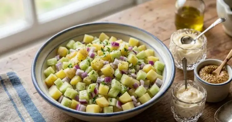 Aggiungete la maionese, il sale, il pepe e mescolate bene il tutto. Servite subito oppure coprite con della pellicola da cucina e conservate in frigorifero per un giorno al massimo.
