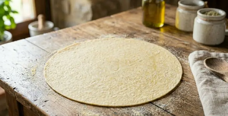 Una volta trascorsa mezz’ora, dividente l’impasto in cinque-sei parti e, una alla volta, stendetele con l’aiuto di un matterello fino a ricavare una sfoglia sottile. Sovrapponete alla sfoglia un piatto o un coperchio in modo tale da ritagliare un cerchio pressocché perfetto, dopodiché, con l’aiuto di un coltello o di un tagliapasta, dividetelo prima in quattro e poi in otto spicchi.