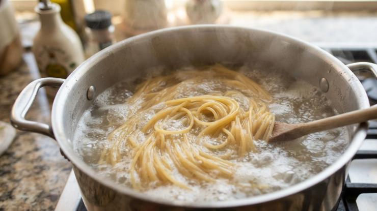 Cuocete le polpettine in una padella con tre-quattro cucchiai di olio oppure in forno in una teglia unta a 180 °C per 40 minuti circa, girando a metà cottura. Mettete sul fuoco una pentola di acqua in cui, una volta raggiunto il bollore, aggiungerete il sale e cuocerete gli spaghetti.