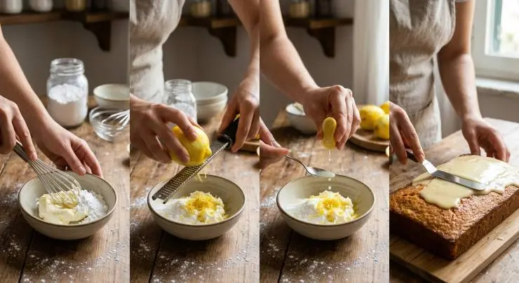Nel frattempo preparate la glassa mescolando il formaggio e lo zucchero a velo. Aggiungete poi la scorza grattugiata del limone e poche gocce del suo succo. Mescolate bene e ricoprite la torta una volta che si sarà raffreddata completamente.