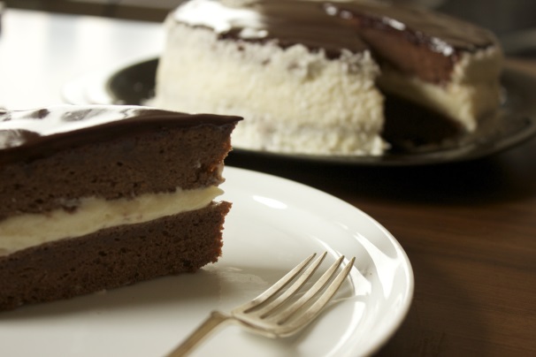 Ed ecco la foto di una fetta di questa buonissima torta: