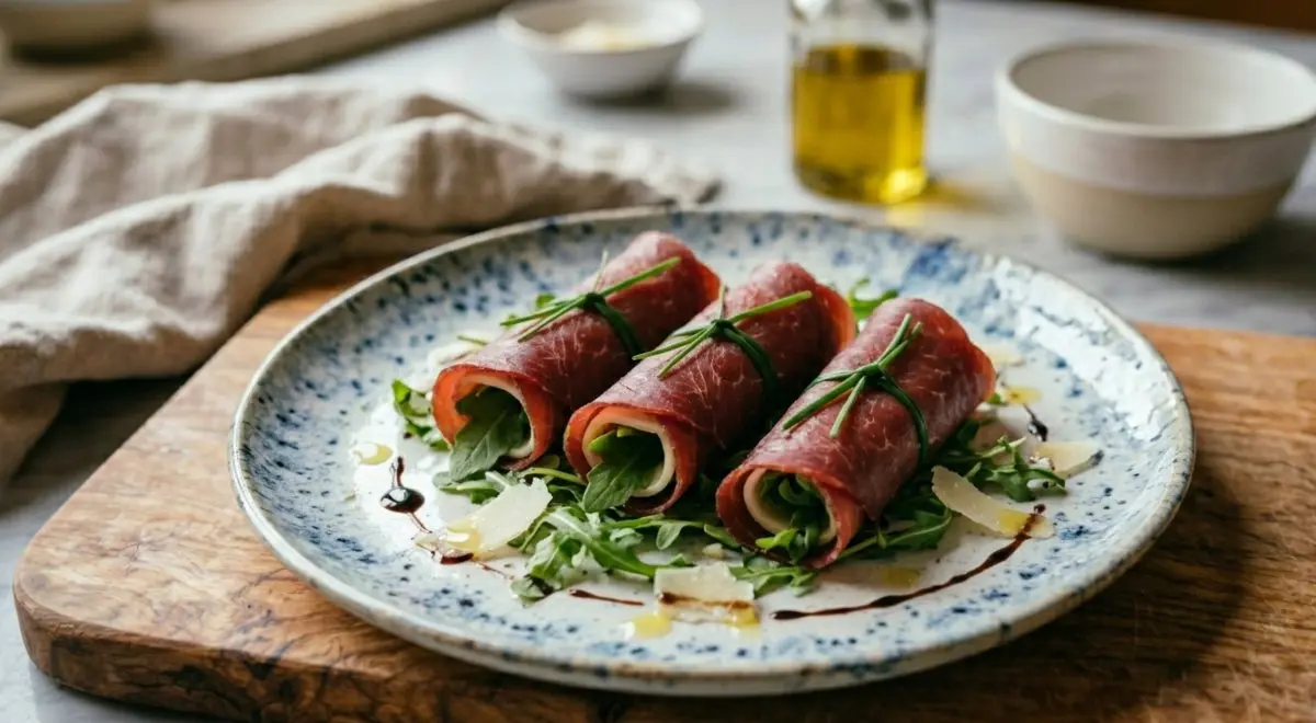 Niente voglia di cucinare? Prendi della bresaola e fai così: l’antipasto (o cena light) che risolve tutto