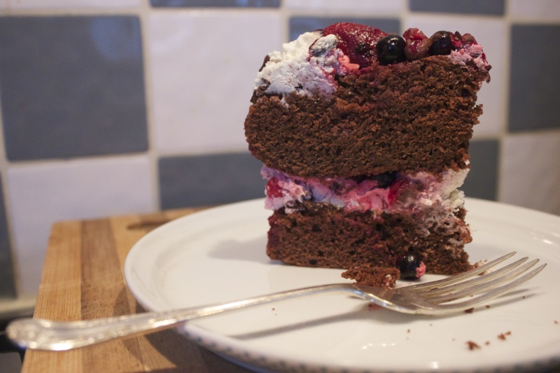 Ed ecco la foto di una fetta di questa buonissima torta: