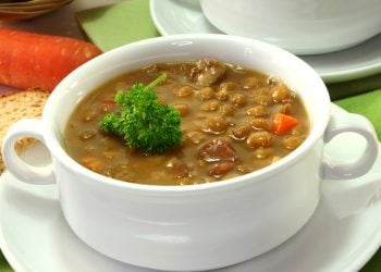 zuppa di lenticchie con spezzatino