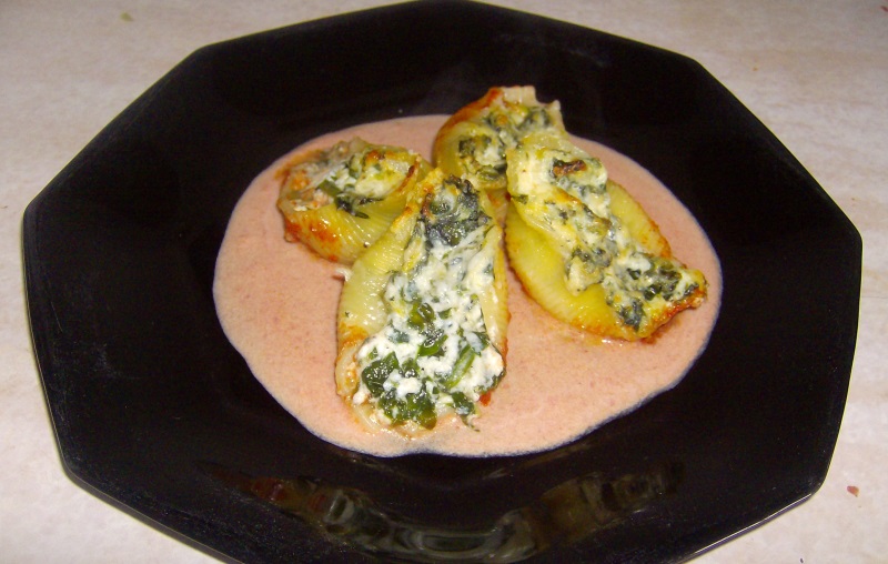 conchiglioni con ricotta e spinaci