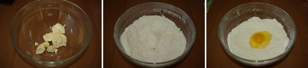 Preparate la pasta frolla utilizzando il mixer con le lame per impastare: a 70 gr di burro ammorbidito unite 170 grammi di farina e 60 grammi di zucchero al velo con la vanillina, il tutto setacciato. Accendete il mixer in modo che gli ingredienti inizino ad assemblarsi; non appena avrete ottenuto una specie di sabbiolina, unite un uovo intero e lavorate l’impasto fino a quando non risulterà compatto ed omogeneo.
