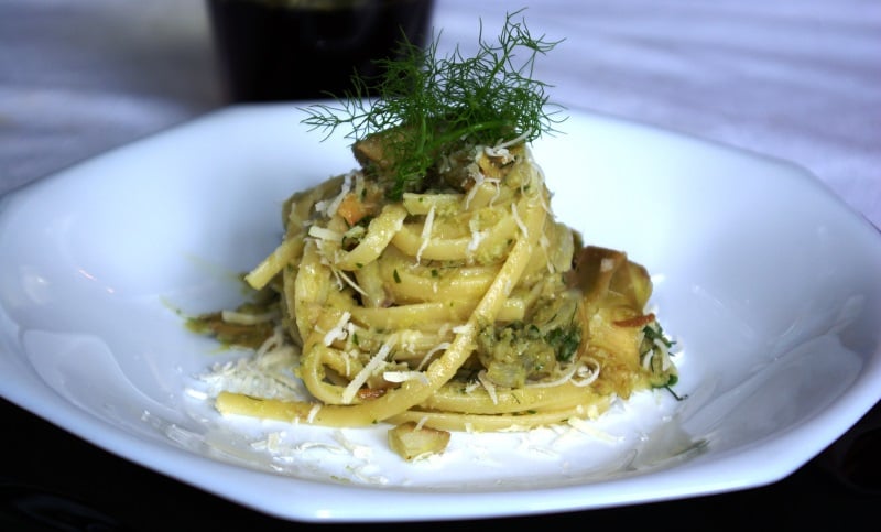 linguine con crema di carciofi