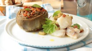 carciofi con rana pescatrice carciofi con rana pescatrice