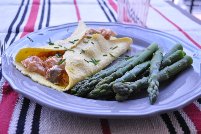 omelette con salmone