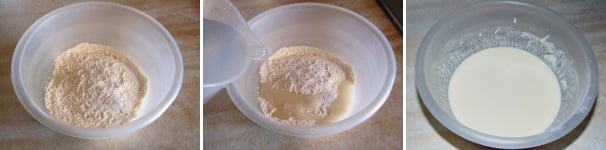 Preparate la pastella setacciando la farina in una ciotola, quindi unite il sale e l’acqua fredda fino ad ottenere una pastella leggera e non spessa.