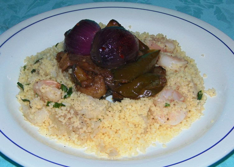 cous cous con gamberi e verdure