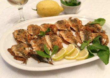 sardine gratinate al profumo di menta e limone