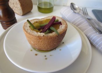 crema di zucca in crosta di pane