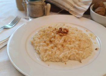 risotto con castelmagno e noci