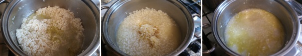 Continuando a mescolare aggiungete mestolo dopo mestolo il brodo vegetale caldo. Dopo circa 5 minuti aggiungete il Castelmagno e lasciate sciogliere, regolate di sale. Portate il risotto a cottura, unendo il brodo caldo rimasto, poco alla volta e mescolando dopo ogni aggiunta.
 