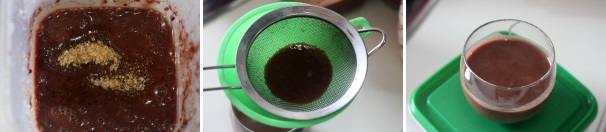 A questo punto potete aggiungere lo zucchero di canna e filtrare il tutto con un colino. Il latte può essere conservato in frigo in una bottiglia di vetro per 2 o 3 giorni e potrà essere riscaldato prima del consumo.