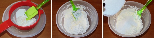 Preparare attentamente la crema della cassata è molto importante, in quanto non deve essere troppo umida altrimenti rovinerebbe il dolce, quindi nel caso di una ricotta molto ricca di liquido, lasciatela a scolare in un colapasta almeno una notte. Passate la ricotta al setaccio con l’aiuto di una spatola, quindi una volta setacciata lavoratela per qualche minuto con la vanillina. Unite poi lo zucchero ed amalgamate bene.