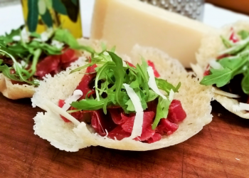 cestini di grana con straccetti di bresaola