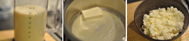 Preparate il latte e mettete a sciogliere a fiamma bassa il burro. Nel frattempo pesate il formaggio.