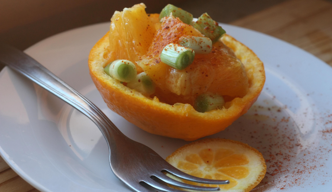 Insalata di arance e cipollotti