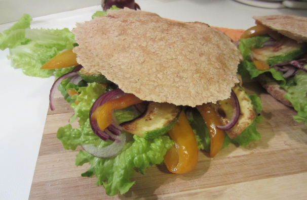 Ed ecco una foto di questa deliziosa pita vegetariana, pronta per essere gustata: