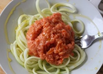 Impiattamento finale: spaghetti crudisti_
