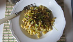 celentani con brie e porri croccanti