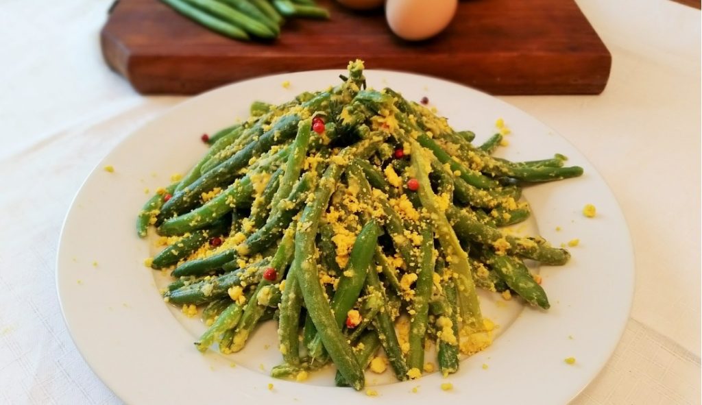 insalata di fagiolini con salsa mimosa