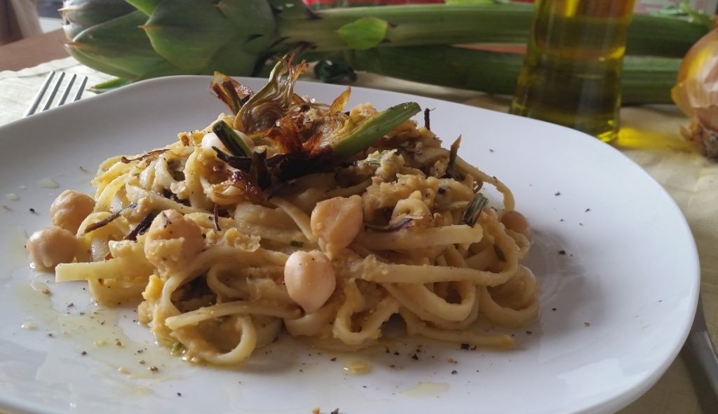 linguine con crema di ceci