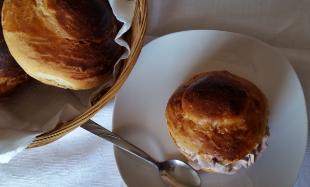 Ed ecco una foto della brioche col tuppo pronta per essere gustata: