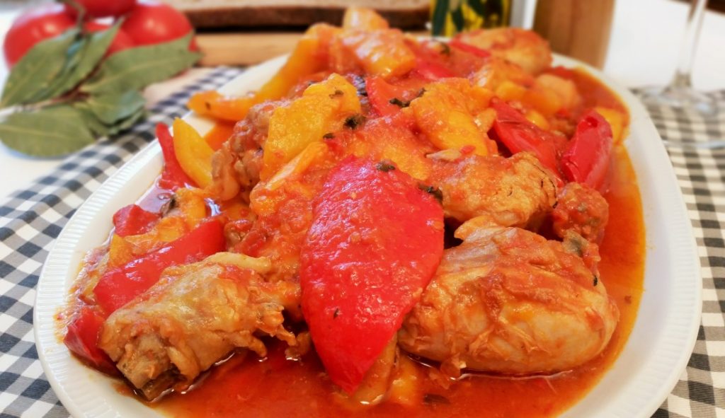 pollo con peperoni