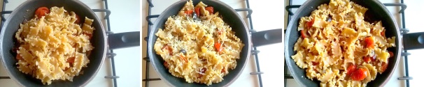Nel frattempo portate a bollore l’acqua per la pasta e cuocete le mafaldine. Scolatele al dente e trasferitele nella padella con i funghi. Mescolate per insaporire per bene al pasta, quindi aggiungete la caciotta grattugiata. Spegnete la fiamma e mantecate per far sciogliere il formaggio. Nel frattempo portate a bollore l’acqua per la pasta e cuocete le mafaldine. Scolatele al dente e trasferitele nella padella con i funghi. Mescolate per insaporire per bene al pasta, quindi aggiungete la caciotta grattugiata. Spegnete la fiamma e mantecate per far sciogliere il formaggio.