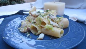 paccheri con pesce spada affumicato paccheri con pesce spada affumicato