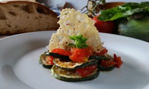 parmigiana di zucchine destrutturata parmigiana di zucchine destrutturata