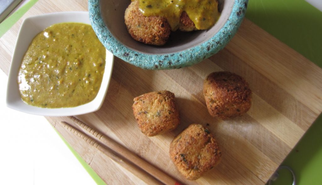 polpette di tofu con salsa al curry