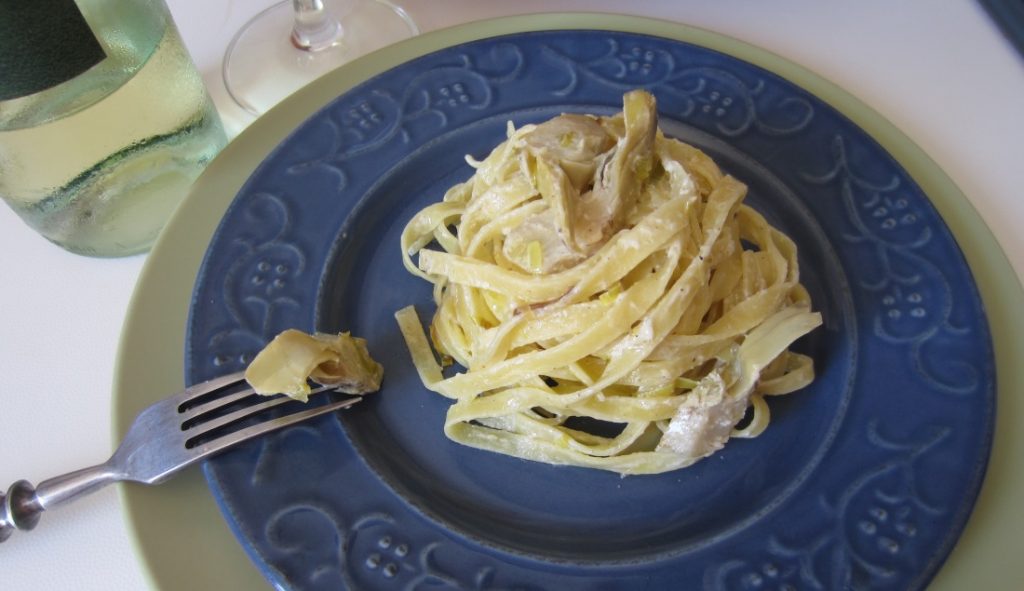 tagliatelle carciofi e panna