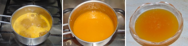Lasciate sobbollire il liquido a fiamma bassa per almeno venti minuti, o comunque fino a che non si sarà ristretto di almeno la metà e sarà diventato denso come uno sciroppo. Lasciate sobbollire il liquido a fiamma bassa per almeno venti minuti, o comunque fino a che non si sarà ristretto di almeno la metà e sarà diventato denso come uno sciroppo.