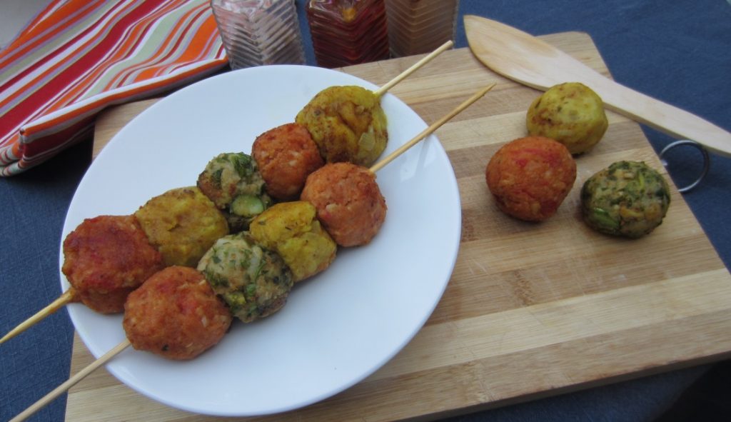 spiedini di polpette vegane