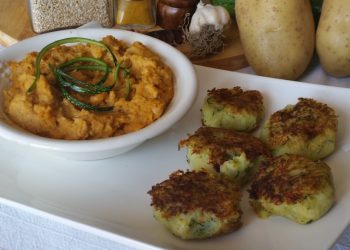 polpettine di verdure con hummus al curry