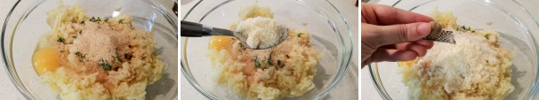 Successivamente aggiungete le uova, il Parmigiano Reggiano e profumate grattugiando della noce moscata. Regolate di sale.