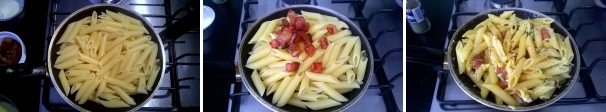 Scolate la pasta al dente e trasferitela nella padella con i piselli. Aggiungete il guanciale e mescolate per amalgamare tutti gli ingredienti. Spegnete la fiamma e aggiungete l’uovo, il pecorino rimasto e un pizzico di pepe. Mescolate per amalgamare tutti gli ingredienti.