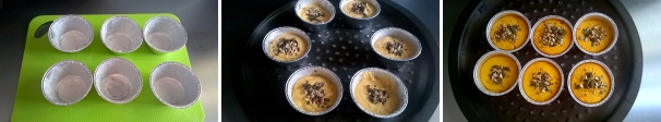 Imburrate sei pirottini per muffin, versatevi l’impasto e decorate la superficie con una manciata di semi misti. Infornate a 180 °C per 25-30 minuti. Quando i muffin saranno diventati dorati sfornateli, lasciateli raffreddare e toglieteli dai pirottini.