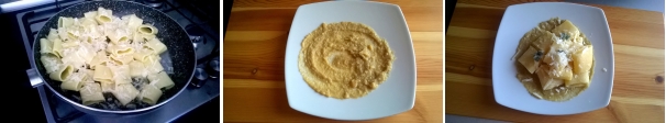 Scolate la pasta al dente e conditela con il burro e la salvia. Stendete un cucchiaio abbondante di crema di ceci sul fondo del piatto e sistematevi sopra i paccheri con il burro e la salvia. Completate con il parmigiano reggiano a scaglie. Scolate la pasta al dente e conditela con il burro e la salvia. Stendete un cucchiaio abbondante di crema di ceci sul fondo del piatto e sistematevi sopra i paccheri con il burro e la salvia. Completate con il parmigiano reggiano a scaglie.