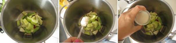 Sbucciate il cetriolo e tagliatelo a fette grosse. Aggiungetelo all’avocado. Cospargete il tutto con il parmigiano e rimescolate. Aggiungete poco alla volta il latte di soia.