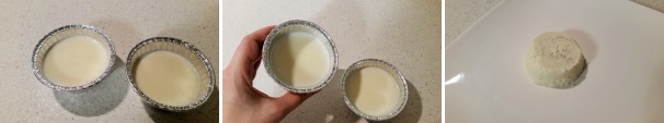 Una volta riempiti gli stampini, lasciate raffreddare il composto e ponete in frigorifero a rassodare per almeno 4 ore. Trascorso questo tempo togliete la panna cotta dal frigorifero, si sarà ben rassodata, e capovolgetela su di un piatto di portata.